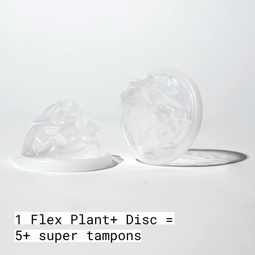 FLEX Plant Plus Disc insertion with EasyFold rim simplifies beginner placement and comfort.