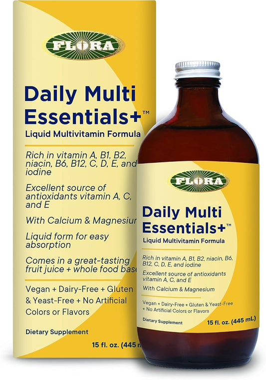 Flora Daily Multi Essentials+ bottle front label
