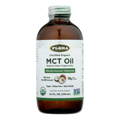 Hero image of Flora MCT Oil certified organic 8.5 oz glass bottle