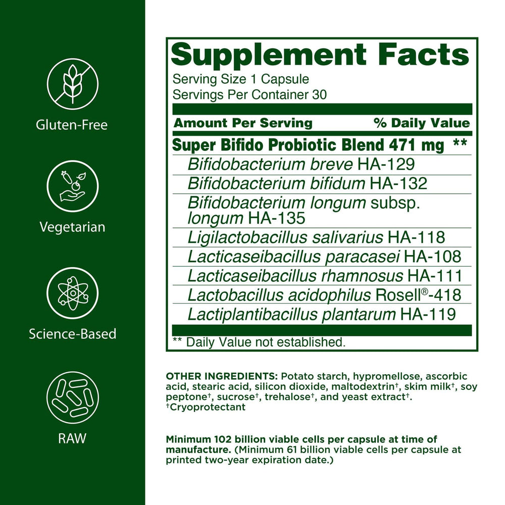 Flora probiotic capsules with eight strains for digestive harmony