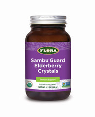 SambuGuard Elderberry Crystals poured into a spoon