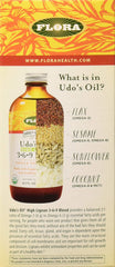 Flora Udo's Oil Omega 3-6-9 High Lignan ingredients