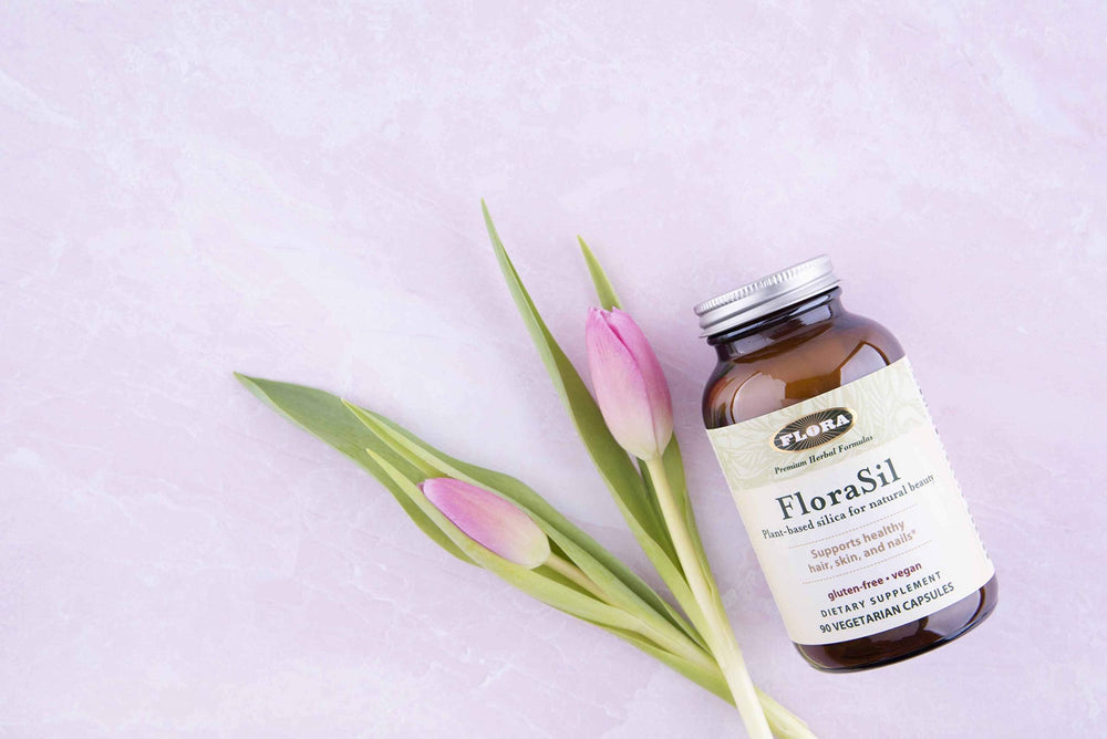 Healthy hair and skin lifestyle shot featuring FloraSil
