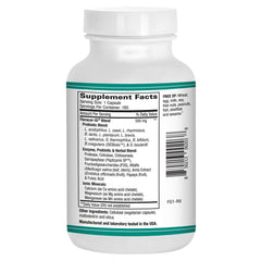 Nutrition facts panel of Floracor-GI