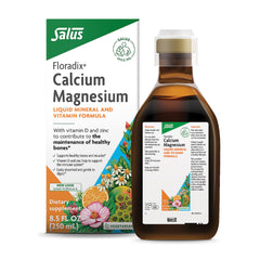 Floradix Calcium Magnesium Liquid bone health support bottle (8.5 oz).