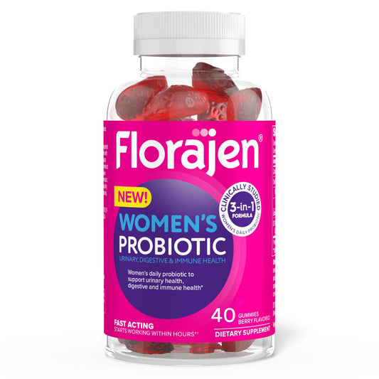 Florajen Women's Probiotic Gummies bottle and label