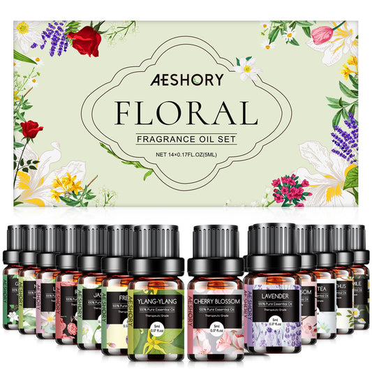Floral Essential Oils Set 14 bottles in a gift box