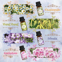 Gardenia essential oil bottle surrounded by gardenia flowers