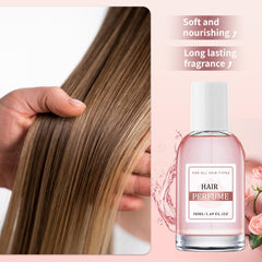 Packaging of Floral Rose Hair Perfume highlights a compact travel-friendly design.
