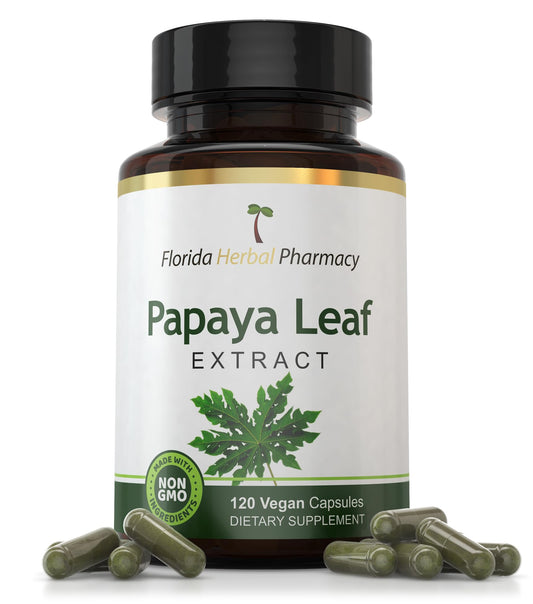 Florida Herbal Pharmacy Papaya Leaf Extract Capsules bottle – 120 count