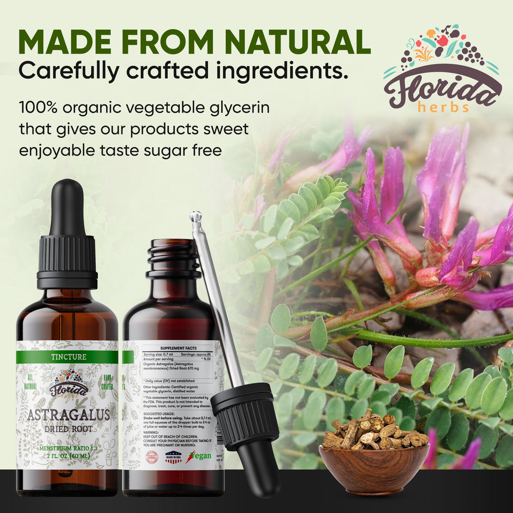Non-GMO seal on Florida Herbs Astragalus Tincture packaging