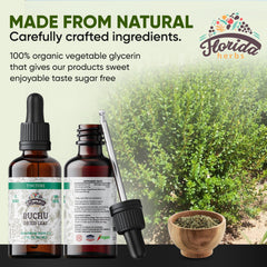 Organic buchu leaves and glycerin used in tincture
