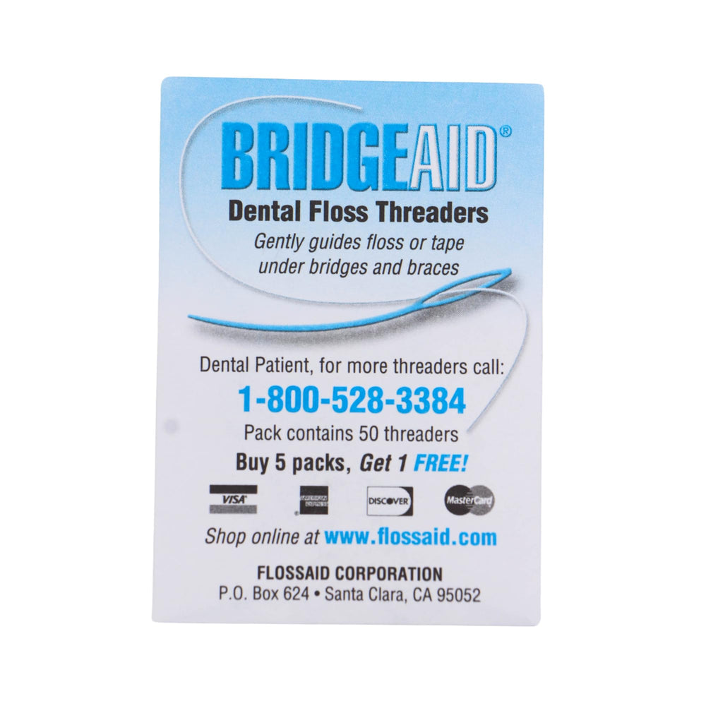 Close-up of a single dental floss threader