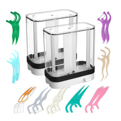HIROJOY empty floss pick dispenser and holder, compact design