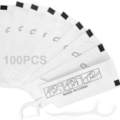 100 count individually wrapped floss picks in recycled paper packaging
