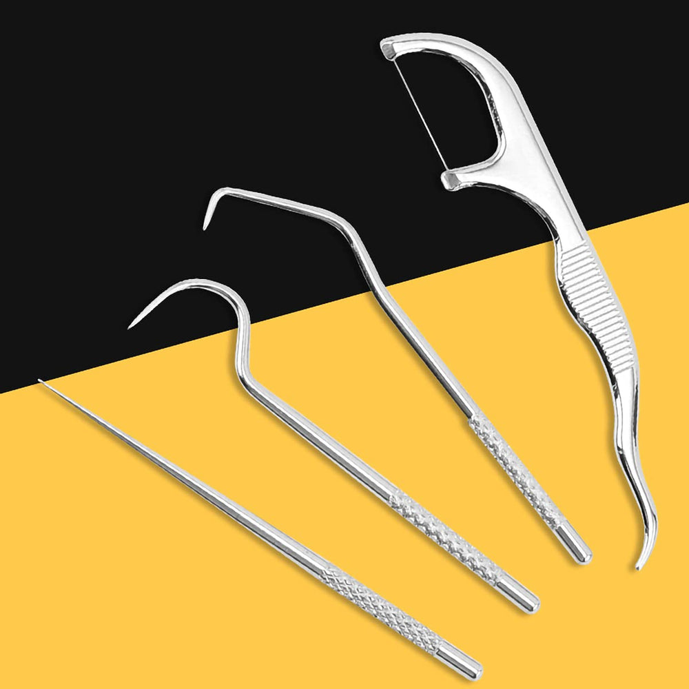 Floss picks for adults made of stainless steel
