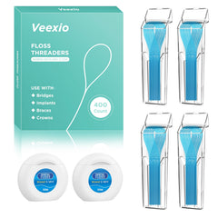 400-count floss threaders set in a 4-pack