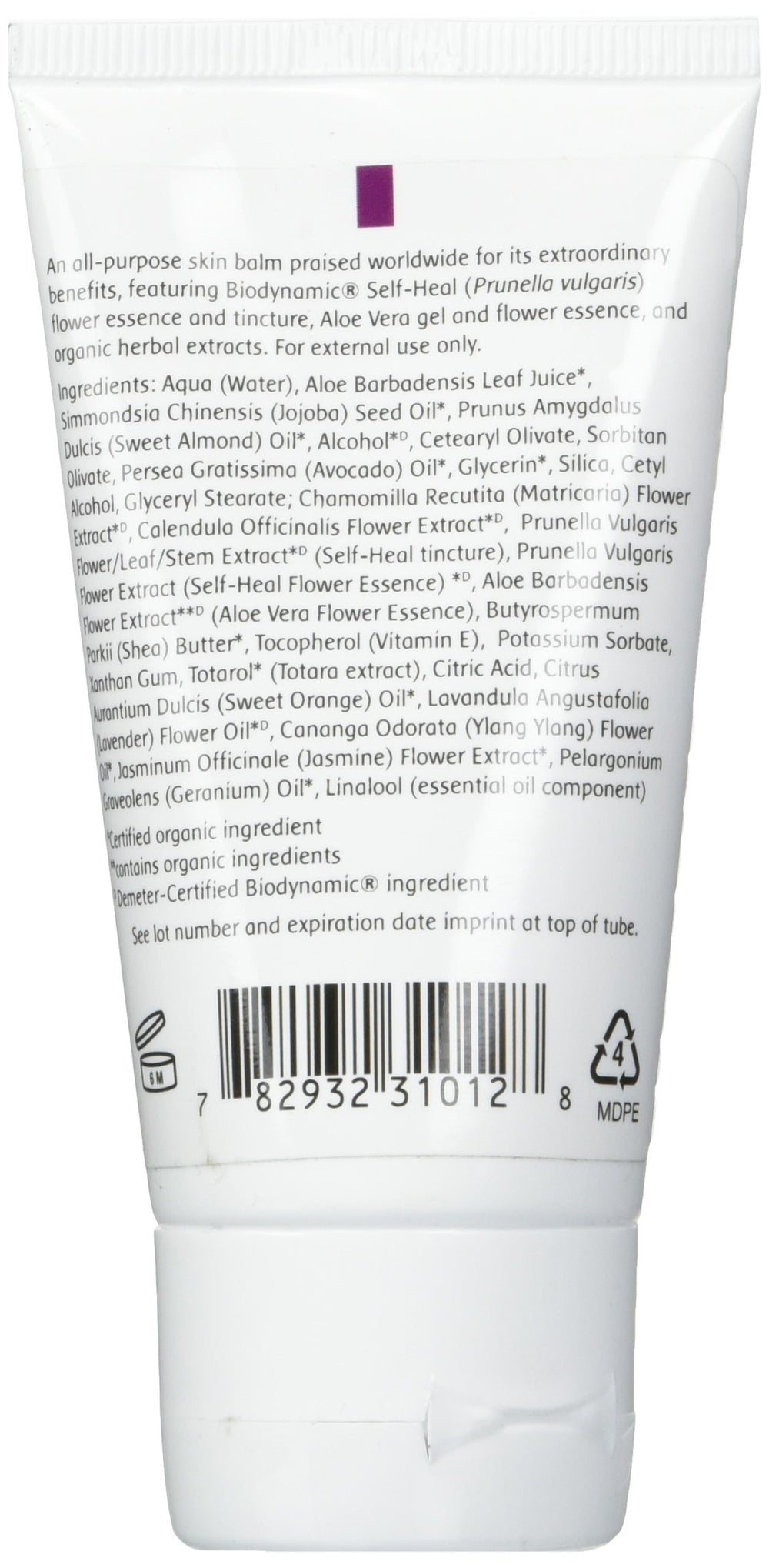 Front view of Flower Essence Services Self-Heal Cream packaging