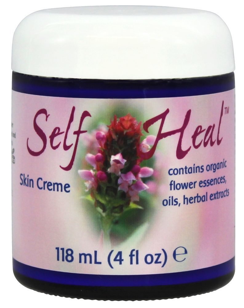 Self-Heal Cream jar label featuring self-heal flower essence