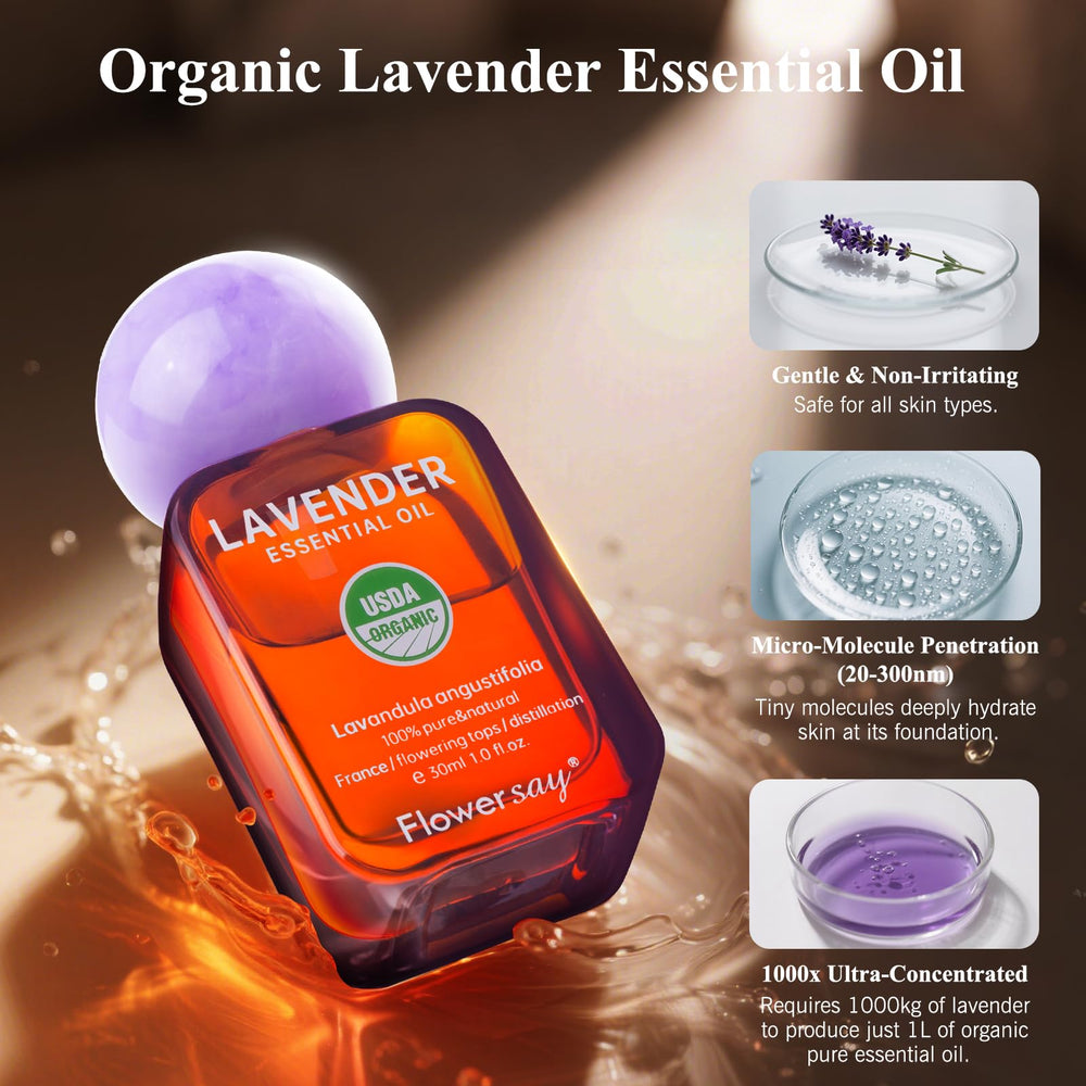 Lavender essential oil used in skincare and hair care routines