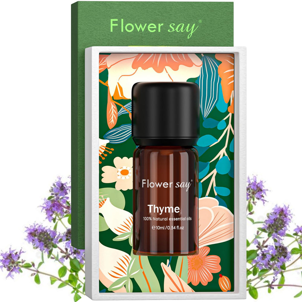Cruelty-free vegan thyme essential oil product shot