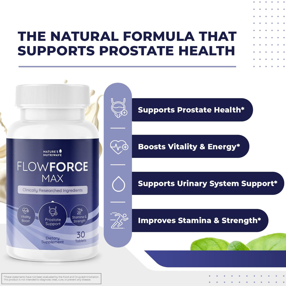 Close-up of FlowForceMax ingredients showing 18 plant extracts