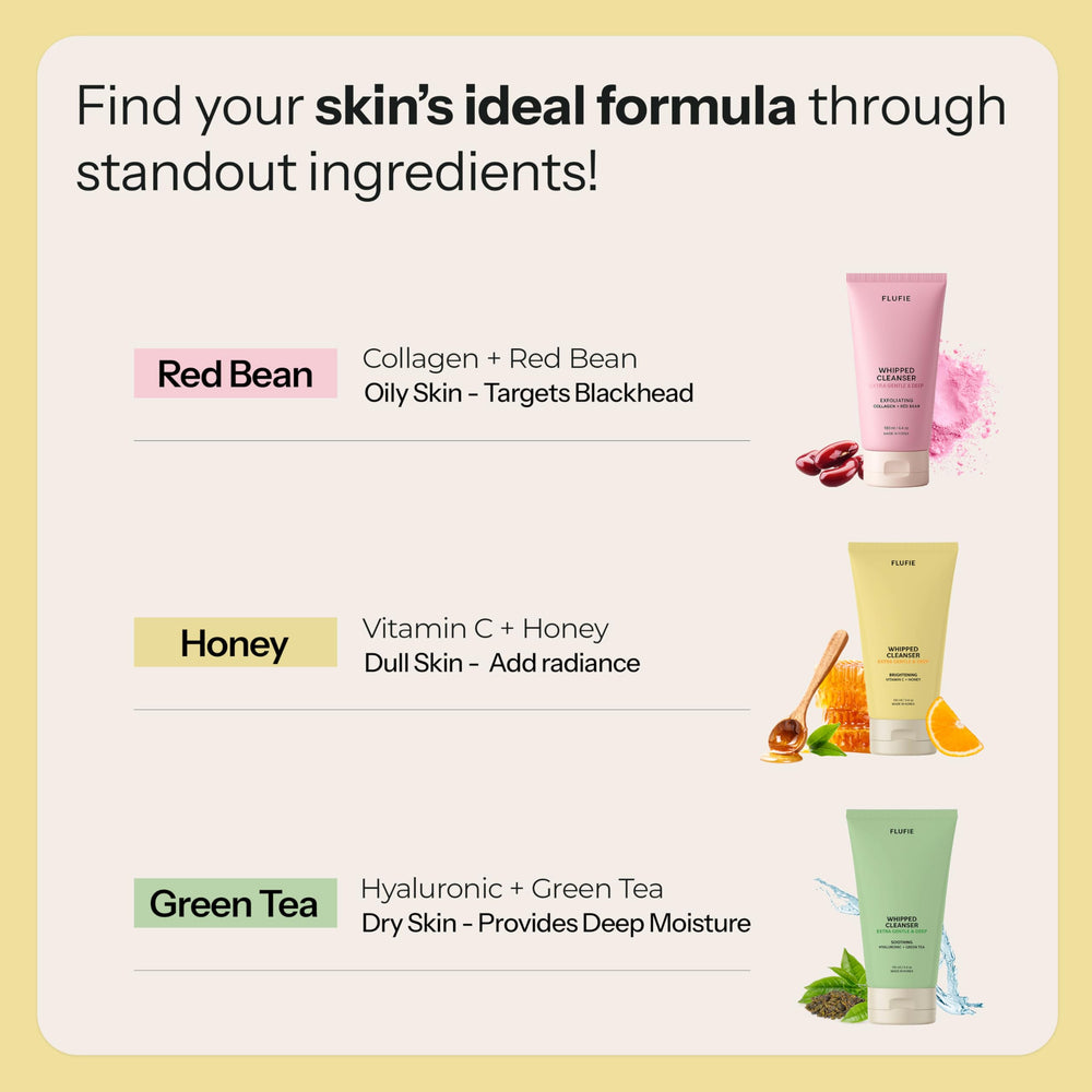 Flufie cleanser application photo showing soothing circular massage on skin.