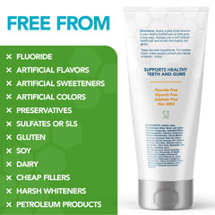 Fluoride-free kids toothpaste ingredients label