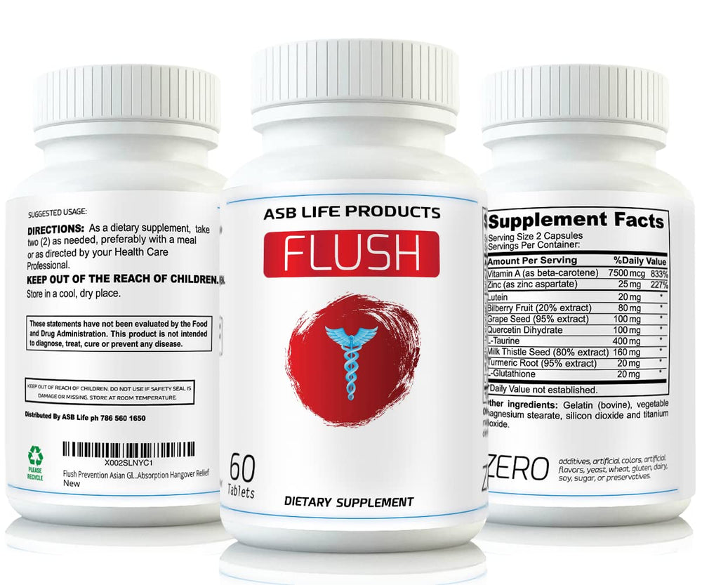 Fast absorption formula for red face prevention pills