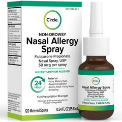 FlutiCare bottle-front compact design for easy daily allergy relief