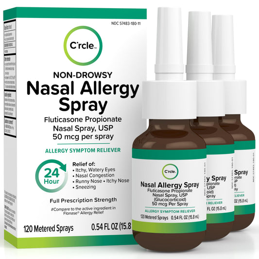 FlutiCare nasal spray bottle ready for daily allergy relief