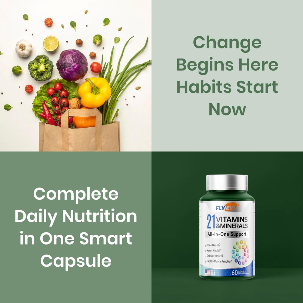 60 capsules per bottle packaging on a product countertop