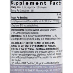 Nature's Answer Fo-Ti Root bottle label and branding – 1 oz