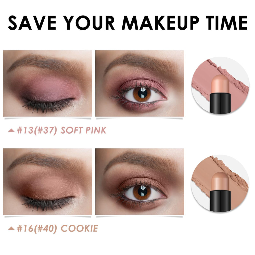 FOCALLURE 2 Pcs silky glide eye shadow sticks for easy blending.