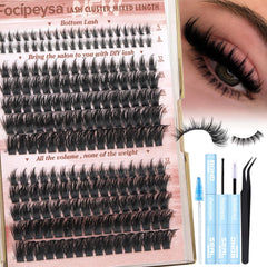 Focipeysa Volume Spike clusters 12-18mm for natural, fluffy lash fullness.