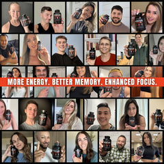 Natural ingredients visual: Lion's Mane and green tea caffeine