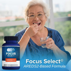 Nutrition panel and ingredients of Focus Select AREDS2 eye vitamin