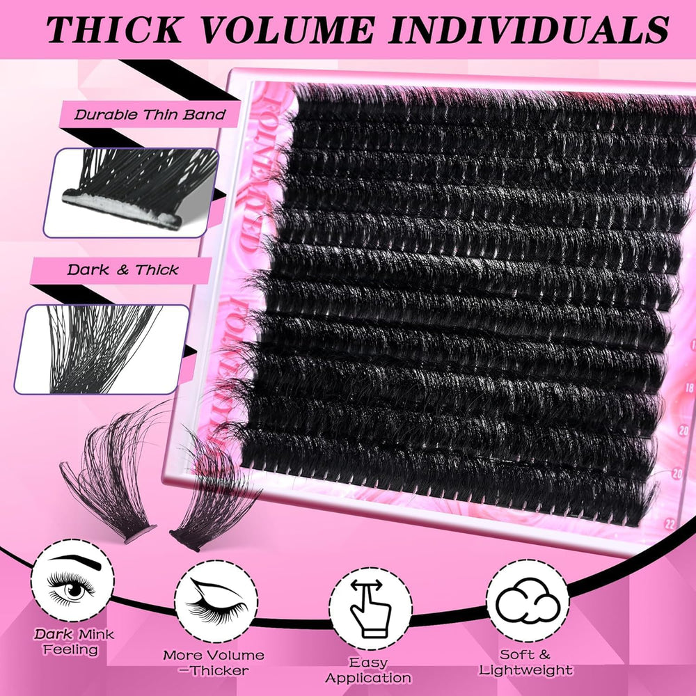 FOINEMYED 200D mega volume lashes deliver dramatic density.