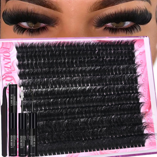 FOINEMYED lash clusters 330pcs box for bold, full-volume looks.