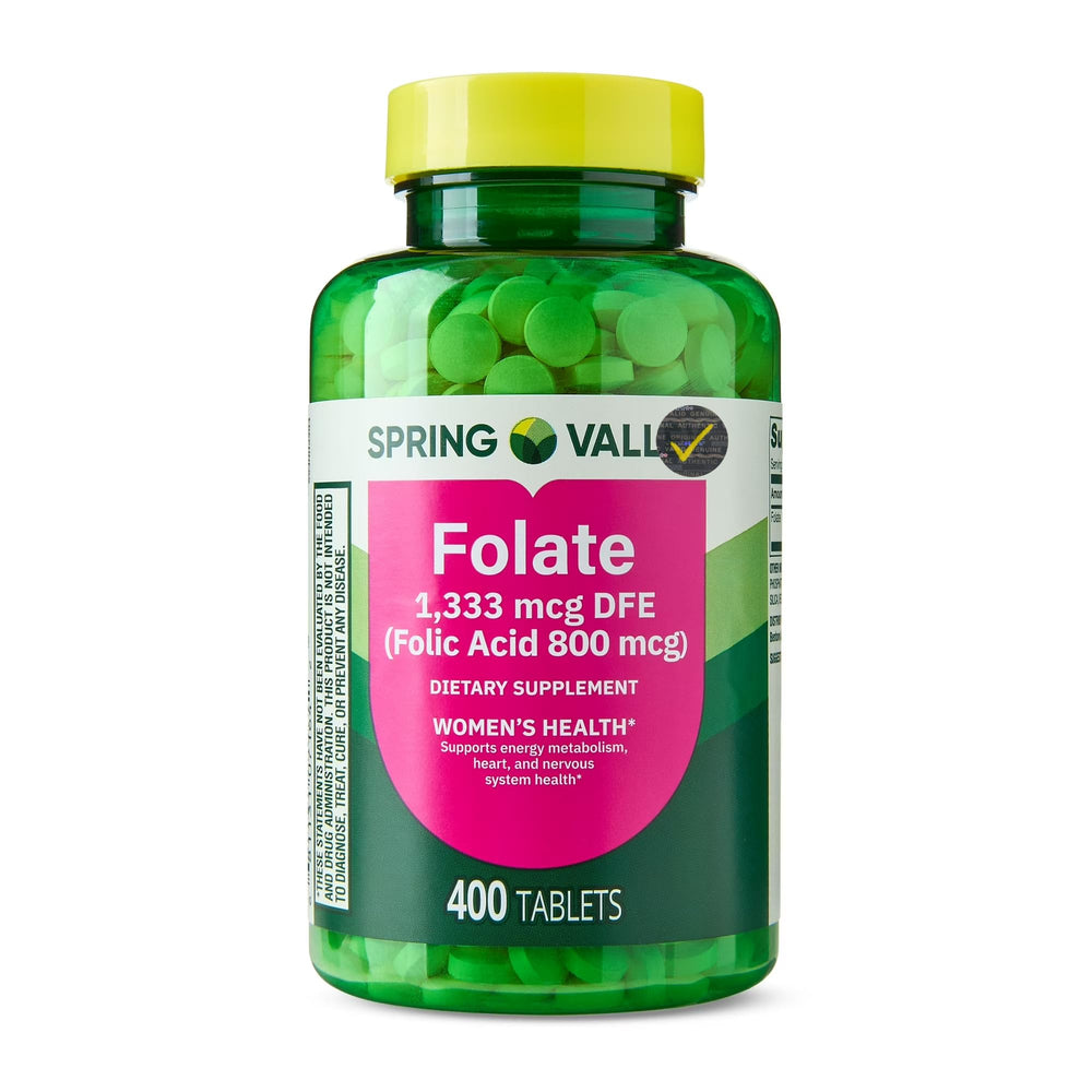 Folate DFE 1,333 mcg per tablet in bottle