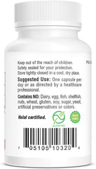 Capsules next to the bottle on a white background