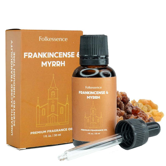 Folkulture Christmas essential oil for diffuser with Frankincense and Myrrh 30ml bottle
