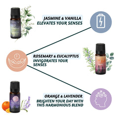Close-up of Rosemary essential oil bottle for diffusers