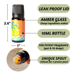 Six essential oils for diffuser blend: lemon, bergamot, patchouli, lily, lavender and sandalwood