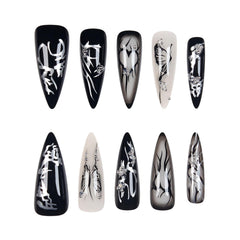 Folonral 24pc press-on nails glossy finish for salon-like results at home and easy removal.