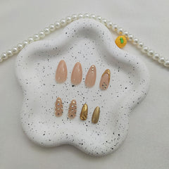FOLONRAL almond nail designs with rhinestones for sparkle