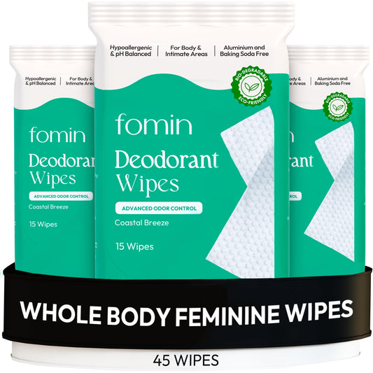 FOMIN Coastal Breeze packaging highlights eco-friendly design for daily freshness.