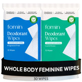 FOMIN acidified deodorant wipes for women for quick underarm odor control