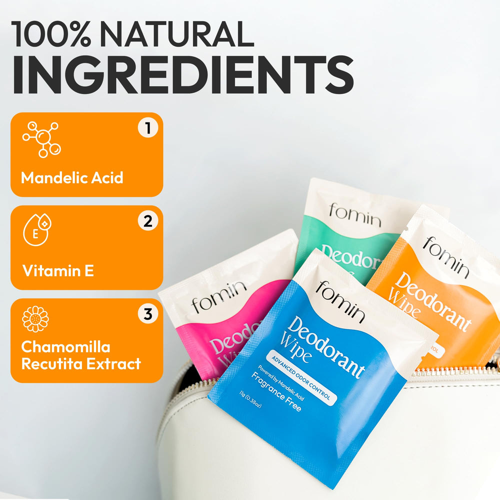 Individually wrapped FOMIN wipes for hygienic, portable use