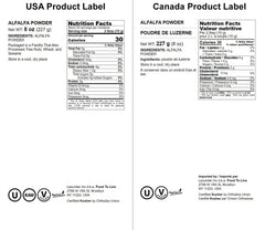 Bulk vegan keto paleo alfalfa powder label